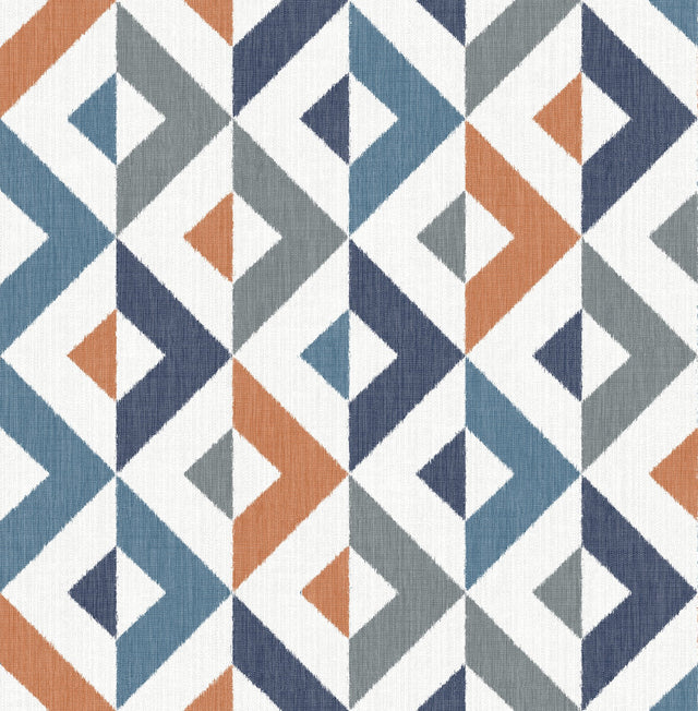 Seesaw Multicolor Geometric Faux Linen Wallpaper with Abstract Fabric & Woven Textures - A-Street Prints 2902-25542