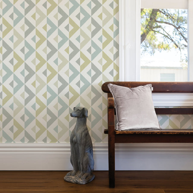 Seesaw Grey Geometric Faux Linen Wallpaper with Abstract Fabric Texture - A-Street Prints 2902-25544