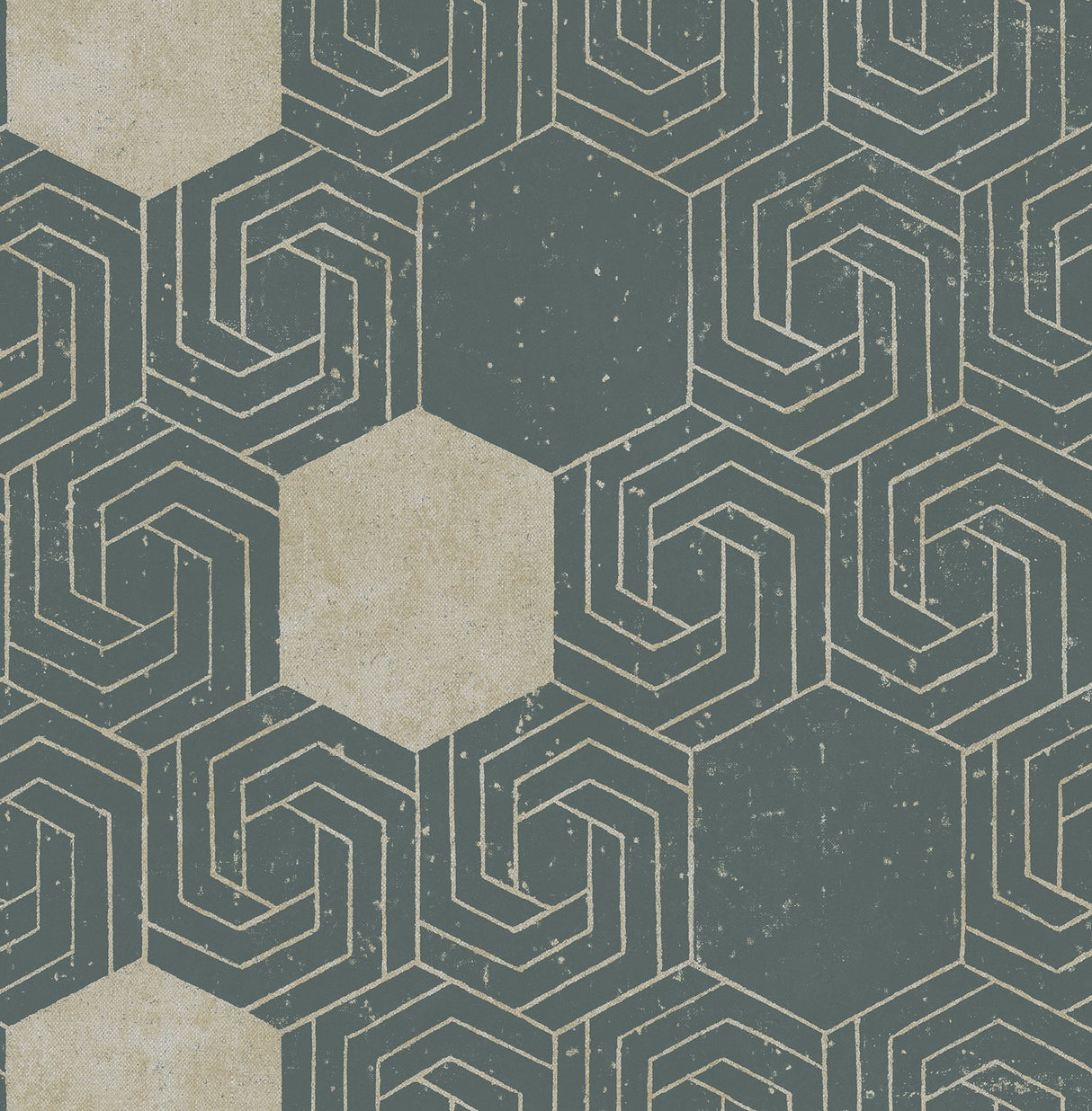 Momentum Dark Green Geometric Wallpaper with Glam Graphics Pattern - A-Street Prints 2902-25545