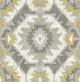 Kazac Grey Shibori Wallpaper with Southwestern Geometric Motif - A-Street Prints 2902-25549