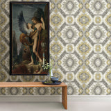 Kazac Grey Shibori Wallpaper with Southwestern Geometric Motif - A-Street Prints 2902-25549