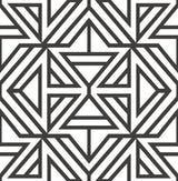 Helios Black Geometric Wallpaper with Modern Abstract Geometric Pattern - A-Street Prints 2902-25553