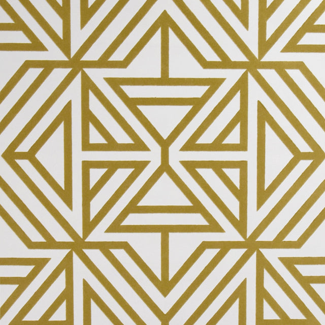Helios Mustard Geometric Wallpaper with Abstract Flocked Feature Wall Pattern - A-Street Prints 2902-87330
