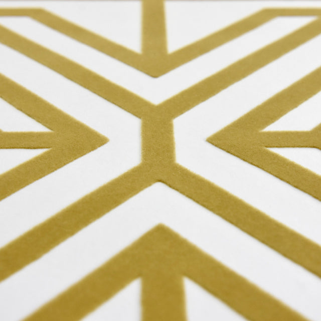 Helios Mustard Geometric Wallpaper with Abstract Flocked Feature Wall Pattern - A-Street Prints 2902-87330