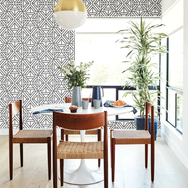 Helios Taupe Geometric Wallpaper with Abstract Feature Wall Pattern - A-Street Prints 2902-87331
