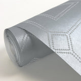 Voltaire Silver Beaded Geometric Wallpaper - A-Street Prints 2902-87334