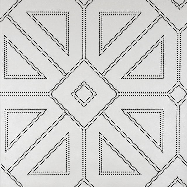 Voltaire Off White Beaded Geometric Wallpaper with Glam Geometric Pattern - A-Street Prints 2902-87336