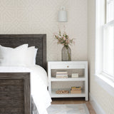 Voltaire Platinum Beaded Geometric Wallpaper with Glam Geometrics Pattern - A-Street Prints 2902-87338