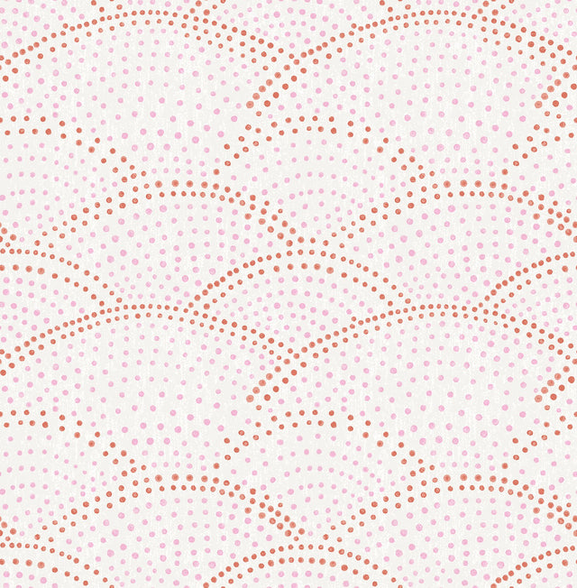Bennett Pink Dotted Scallop Wallpaper with Geometric Dot Motif - A-Street Prints 2903-25801