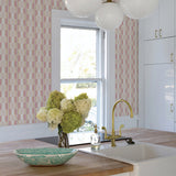 Burgen Orange Geometric Linen Wallpaper with Modern Fabric & Woven Textures Pattern - A-Street Prints 2903-25807