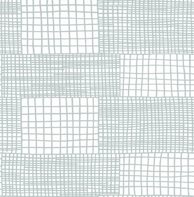 Maxwell Aqua Geometric Wallpaper with Abstract Modern Grid - A-Street Prints 2903-25823
