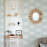 Maxwell Aqua Geometric Wallpaper with Abstract Modern Grid - A-Street Prints 2903-25823