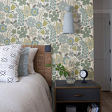 Piper Green Floral Wallpaper with Botanical Flowers Pattern, Kids Style - A-Street Prints 2903-25827