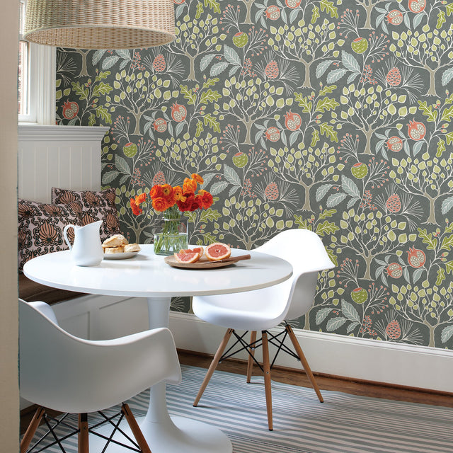 Shiloh Grey Botanical Wallpaper with Eclectic Trees Motif - A-Street Prints 2903-25831