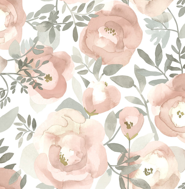 Orla Rose Floral Wallpaper Rose with Watercolor Floral Kids Style - A-Street Prints 2903-25838