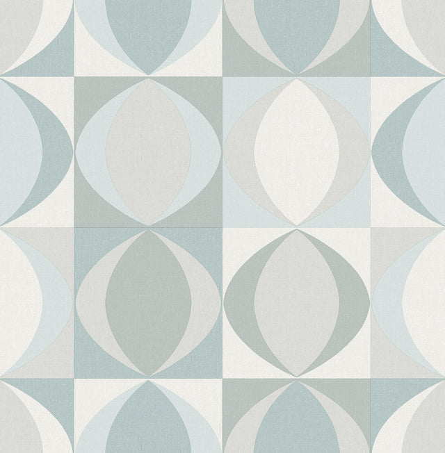 Archer Light Blue Linen Geometric Wallpaper with Retro Fabric & Woven Textures Pattern - A-Street Prints 2903-25844