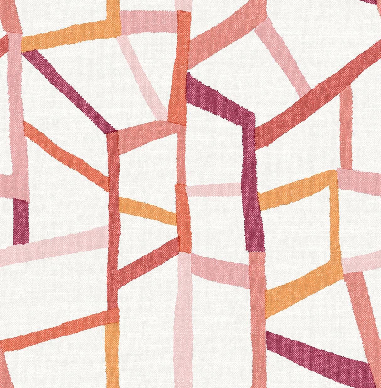 Tate Pink Geometric Linen Wallpaper with Modern Fabric & Woven Textures Pattern - A-Street Prints 2903-25846
