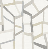 Tate Grey Geometric Linen Wallpaper with Modern Fabric & Woven Textures Pattern - Brewster 2903-25848