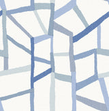 Tate Blue Geometric Linen Wallpaper with Modern Fabric & Woven Textures Pattern - A-Street Prints 2903-25849