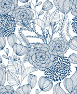 Alannah Navy Botanical Wallpaper with Bohemian Floral Pattern - A-Street Prints 2903-25857