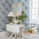 Alannah Navy Botanical Wallpaper with Bohemian Floral Pattern - A-Street Prints 2903-25857