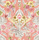 Vera Pink Floral Damask Wallpaper with Bohemian Botanical Damask - A-Street Prints 2903-25861