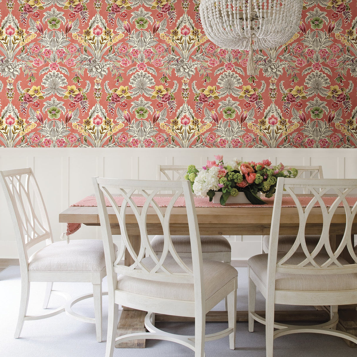 Vera Pink Floral Damask Wallpaper with Bohemian Botanical Damask - A-Street Prints 2903-25861
