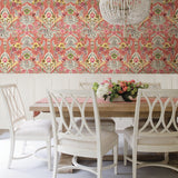 Vera Pink Floral Damask Wallpaper with Bohemian Botanical Damask - A-Street Prints 2903-25861