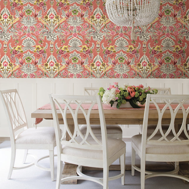Vera Pink Floral Damask Wallpaper with Bohemian Botanical Damask - A-Street Prints 2903-25861