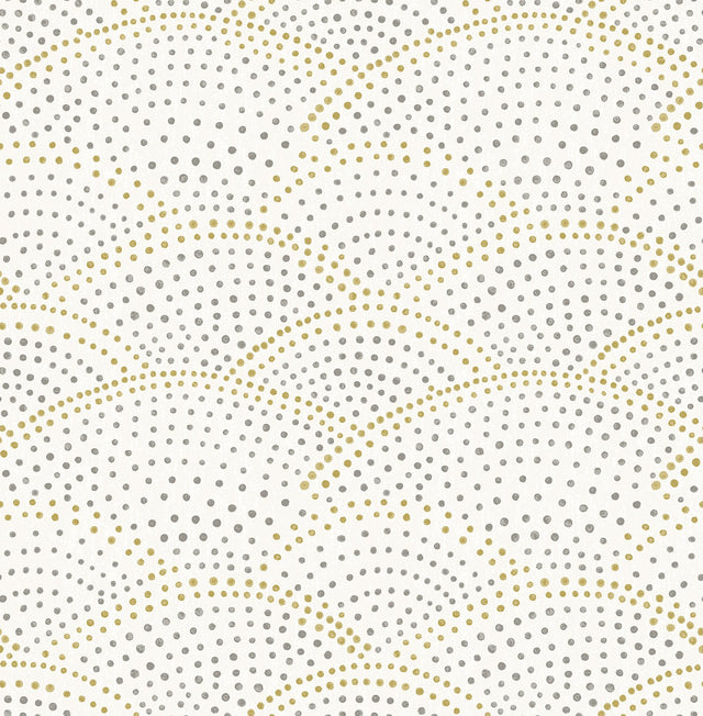 Bennett Grey Dotted Scallop Wallpaper with Eclectic Geometric Pattern - A-Street Prints 2903-25869