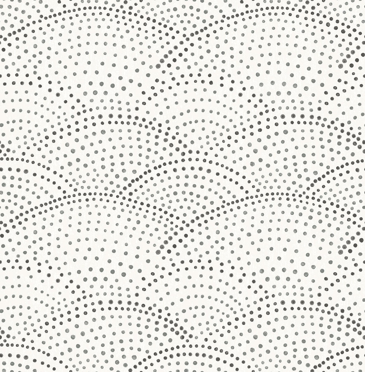 Bennett Charcoal Dotted Scallop Wallpaper with Eclectic Geometric Pattern - A?Street Prints 2903-25870