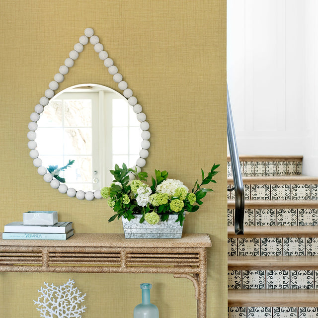 Jocelyn Yellow Faux Linen Wallpaper with Fabric & Woven Texture - A-Street Prints 2903-25871