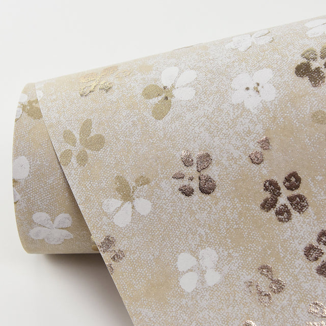 Cosima Beige Miniature Floral Wallpaper with Botanical Flowers Pattern, Kitchen & Bath Style - Brewster 2904-00203