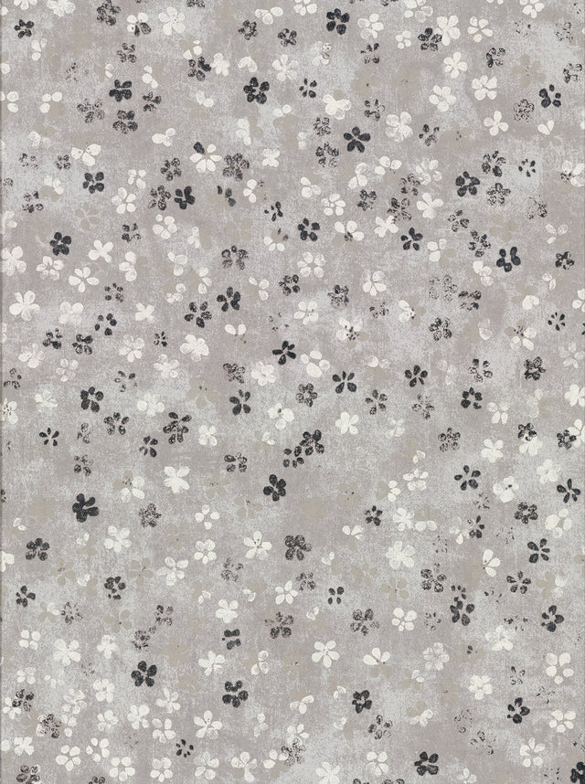 Cosima Grey Miniature Floral Wallpaper with Botanical Flowers Pattern, Kitchen & Bath - Brewster 2904-00207