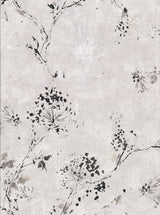 Misty Grey Distressed Dandelion Wallpaper with Botanical Flowers Pattern, Kitchen & Bath Non Woven Unpasted - Brewster 2904-00303