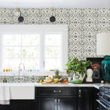 Sonoma Charcoal Spanish Tile Wallpaper