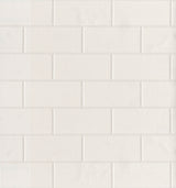 Bettina White Paintable Subway Tile Wallpaper with Kitchen & Bath Tiles Graphic - Brewster 2904-21399