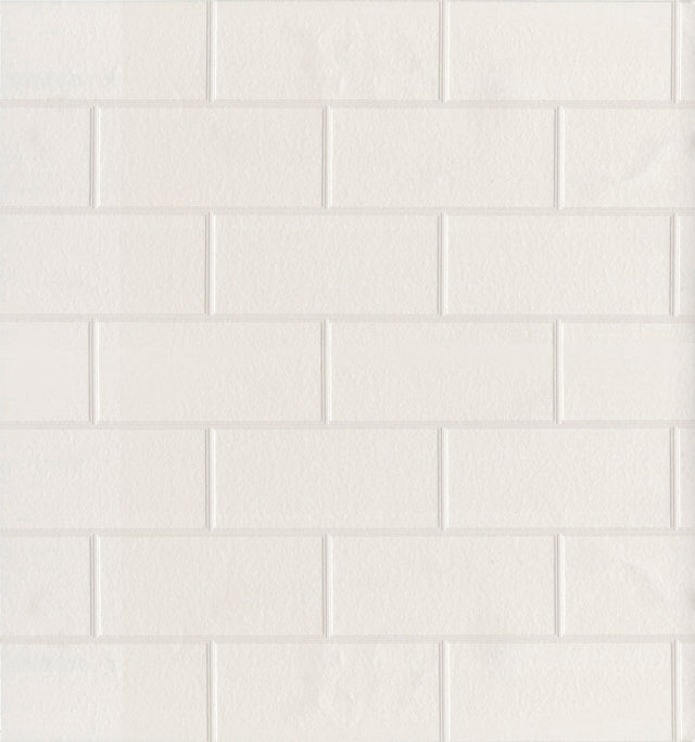 Bettina White Paintable Subway Tile Wallpaper with Kitchen & Bath Tiles Graphic - Brewster 2904-21399
