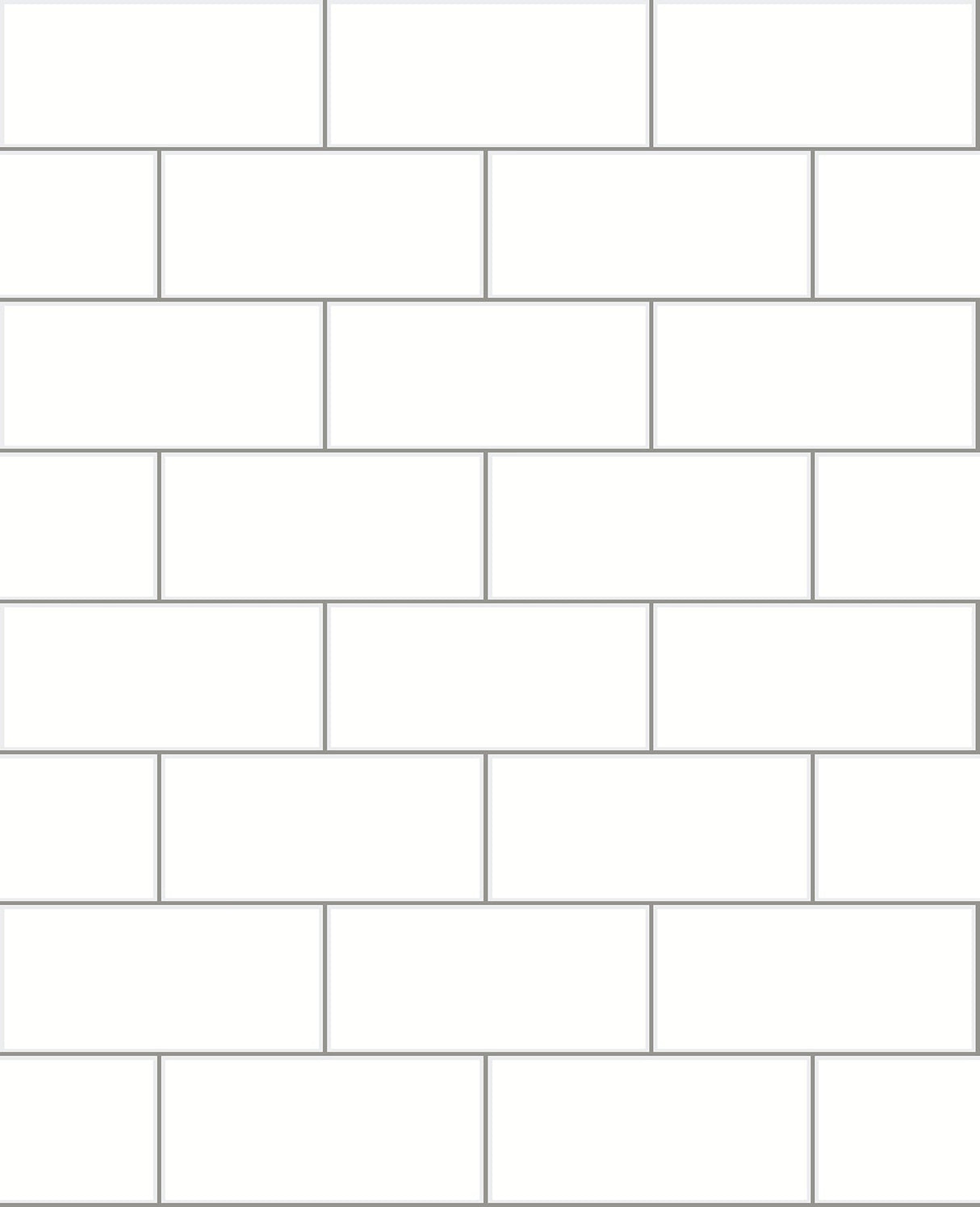 Easton Off White Paintable Subway Tile Wallpaper with Graphic Tile Motif - Brewster 2904-23750