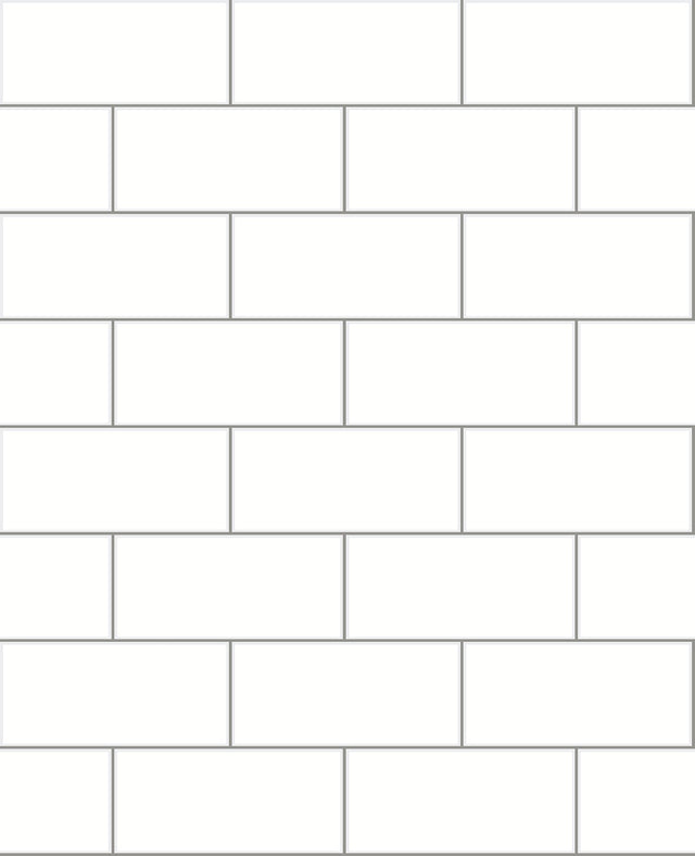 Easton Off White Paintable Subway Tile Wallpaper with Graphic Tile Motif - Brewster 2904-23750