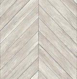 Parisian Dove Chevron Wood Wallpaper with Graphic Wood Veneer Chevron Motif - Brewster 2904-24005