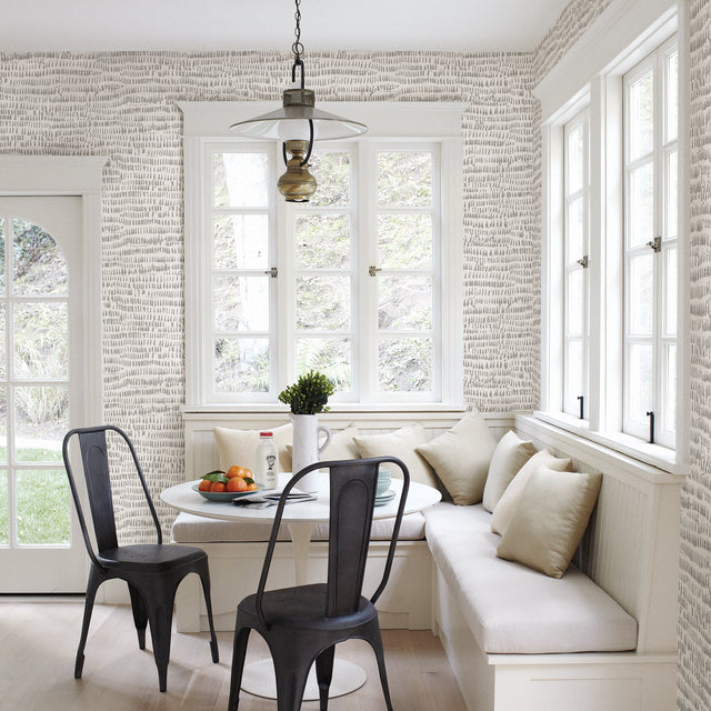 Runes Taupe Brushstrokes Wallpaper with Abstract Texture Pattern - Brewster 2904-24355