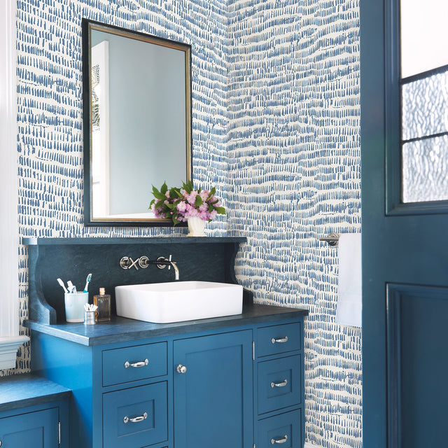 Runes Blueberry Brushstrokes Blueberry Wallpaper with Abstract Texture Pattern - Brewster 2904-24357