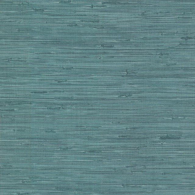 Fiber Teal Faux Grasscloth Wallpaper with Raised Ink Texture - Brewster 2904-24415