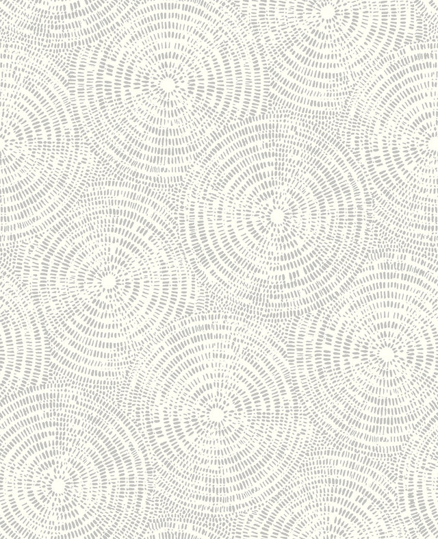 Vatten Platinum Geometric Wallpaper with Abstract Medallion Pattern - Brewster 2904-24523