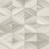 Stratum Taupe Geometric Faux Wood Wallpaper with Block Panel Wood Effect - Brewster 2904-25377