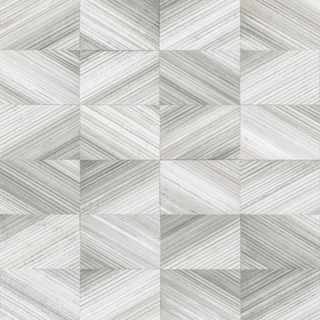 Stratum Grey Geometric Faux Wood Wallpaper with Kitchen & Bath Graphics Style - Brewster 2904-25379