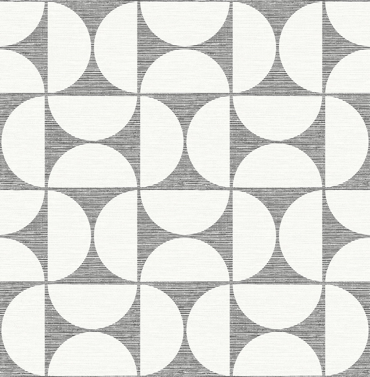 Deedee Black Geometric Faux Grasscloth Wallpaper with Abstract Kitchen & Bath Style - Brewster 2904-25672