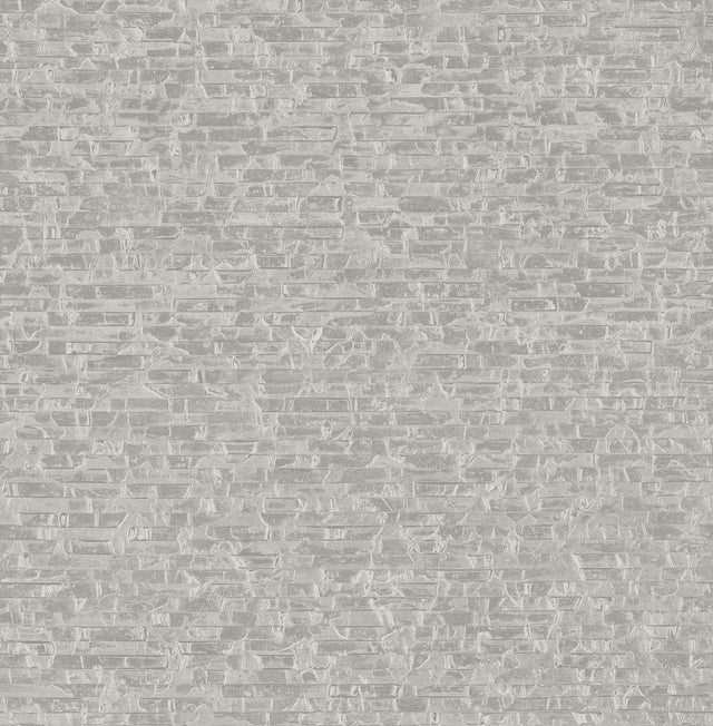 Belvedere Grey Faux Slate Wallpaper with Textured Stone Feature Wall - A-Street Prints 2908-24902
