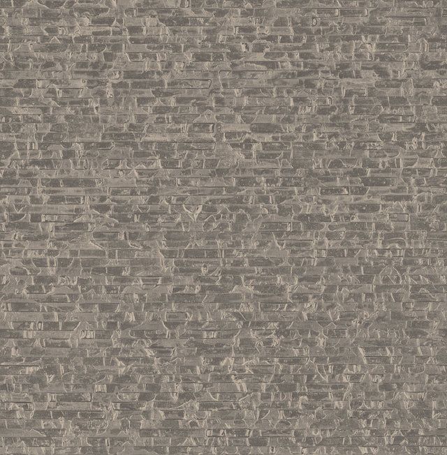 Belvedere Taupe Faux Slate Wallpaper with Textured Stone Look - Brewster 2908-24919
